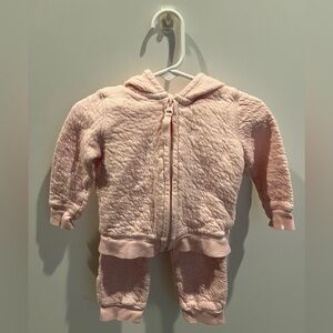 Burt’s Bees Baby Pink Quilted Baby Hoodie and Pants Set
